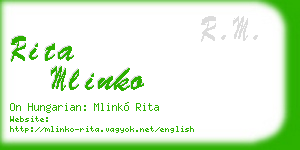 rita mlinko business card